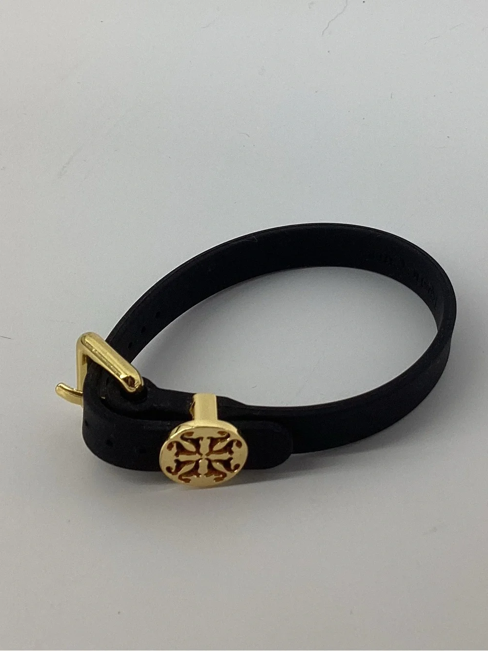 Rustic Cuff Pink Silicone Bracelet with Gold Charm